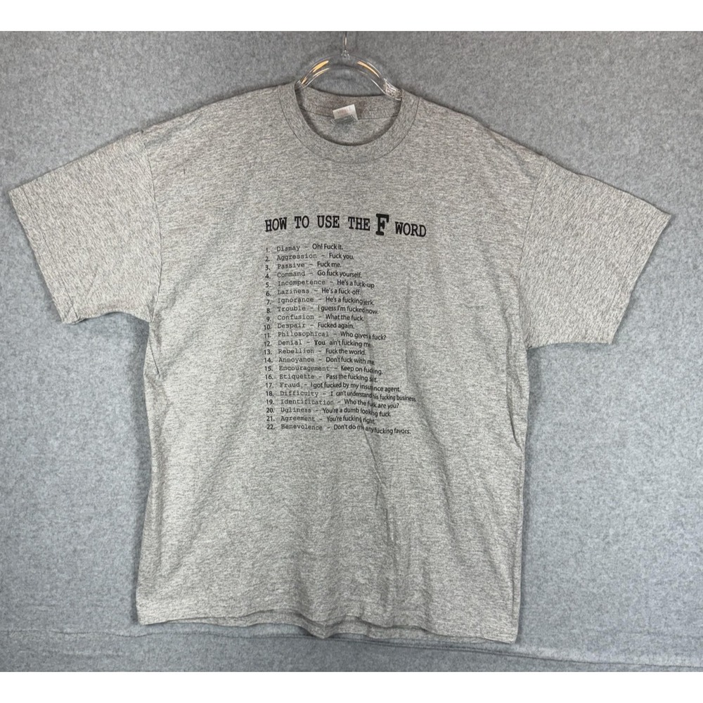 How to Use the F Word Shirt Mens 2XL Funny Graphic Tee Fruit of the Loom Humor